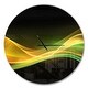 preview thumbnail 2 of 8, Designart '3D Gold Green Wave Design' Oversized Modern Wall CLock