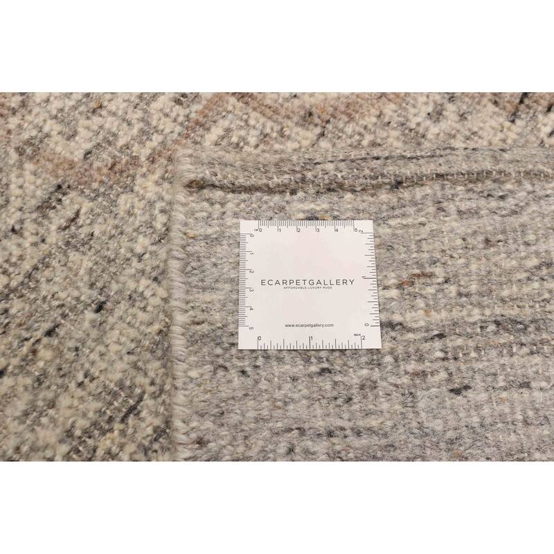 ECARPETGALLERY Hand-knotted Tangier Light Grey Wool Rug - 8'1 x 10'1