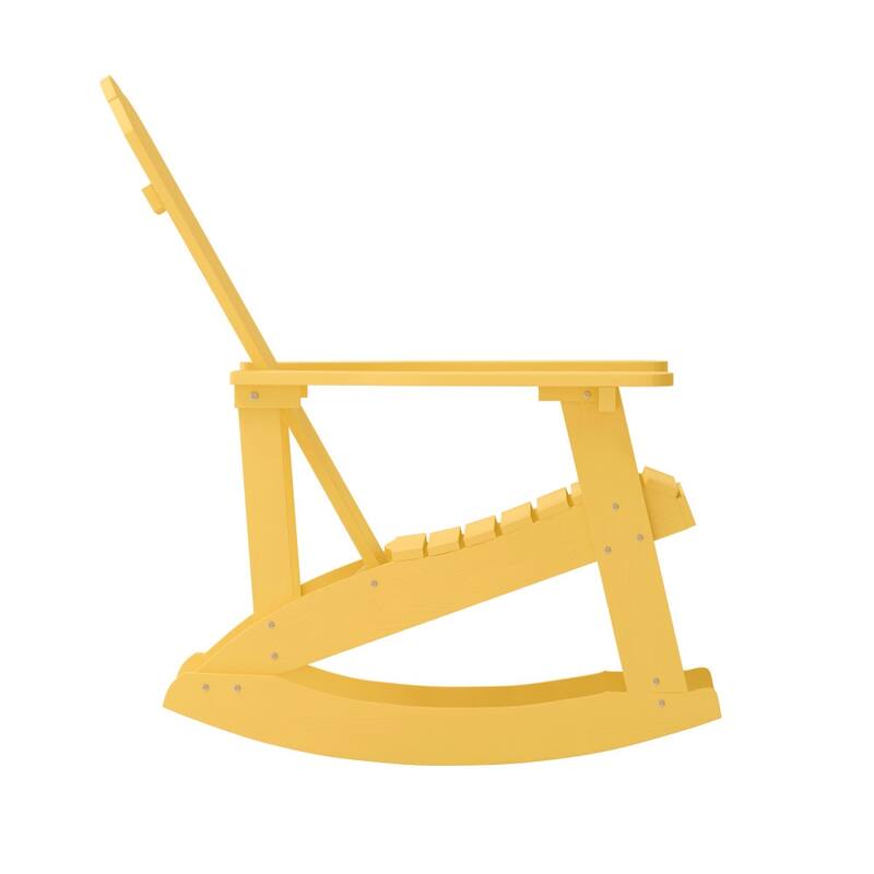 All Weather Polyresin Wood Rocking Adirondack Chair