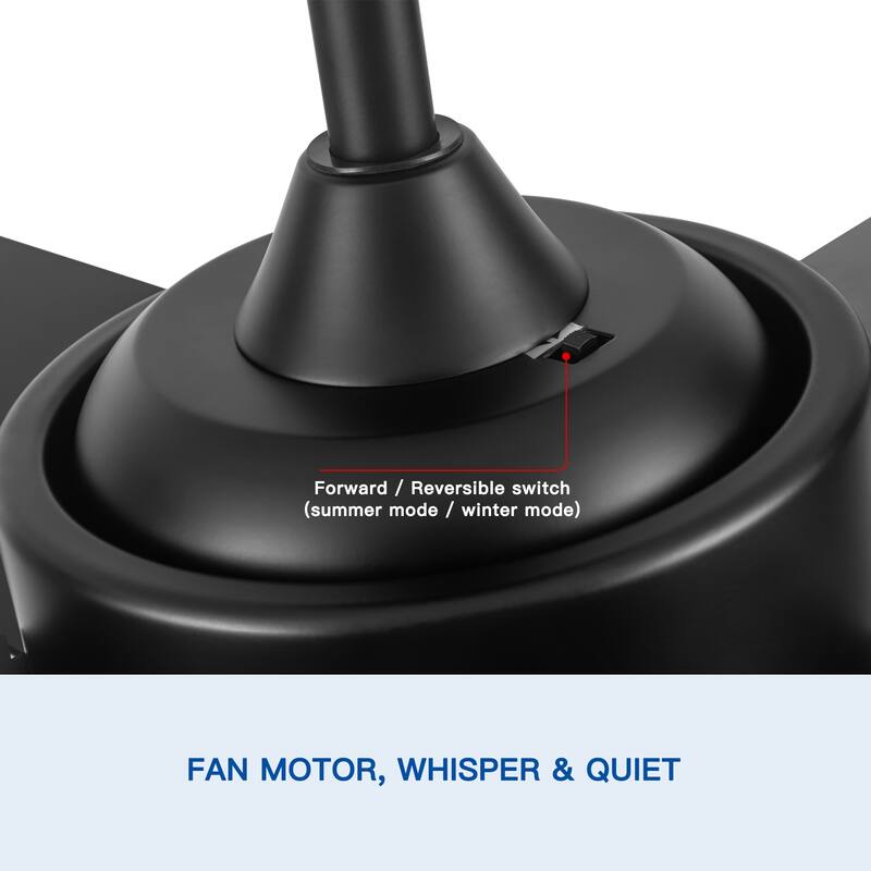 44" Intergrated LED Ceiling Fan with Black ABS Blade