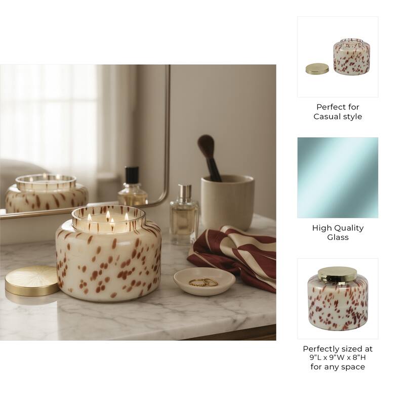 Decorative Scented Candle with Lid - Cinnamon Speckle 180oz - 9"