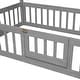 preview thumbnail 11 of 42, Montessori House Bed for Kids Boys Girls, Wooden Floor Bed with Fence Railings & Door, Easy Assembly