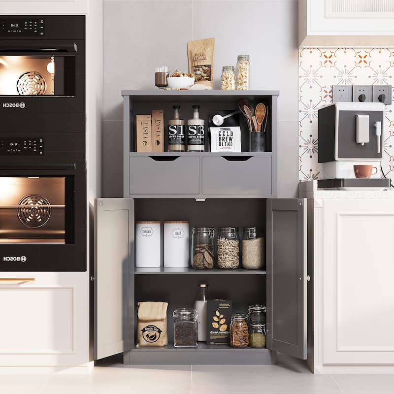 Bathroom Storage Cabinet – Waterproof Free Standing Storage Cabinet with Adjustable Shelf & Soft-Close Drawers