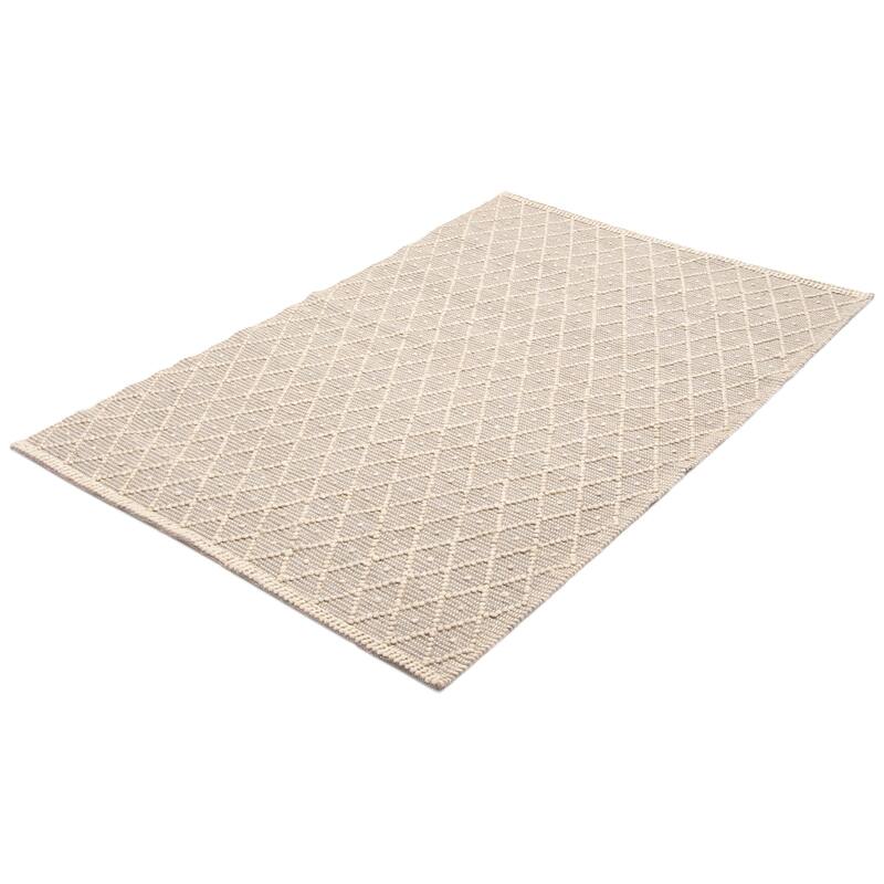 ECARPETGALLERY Braid weave Sienna Grey Wool Rug - 5'1 x 8'0