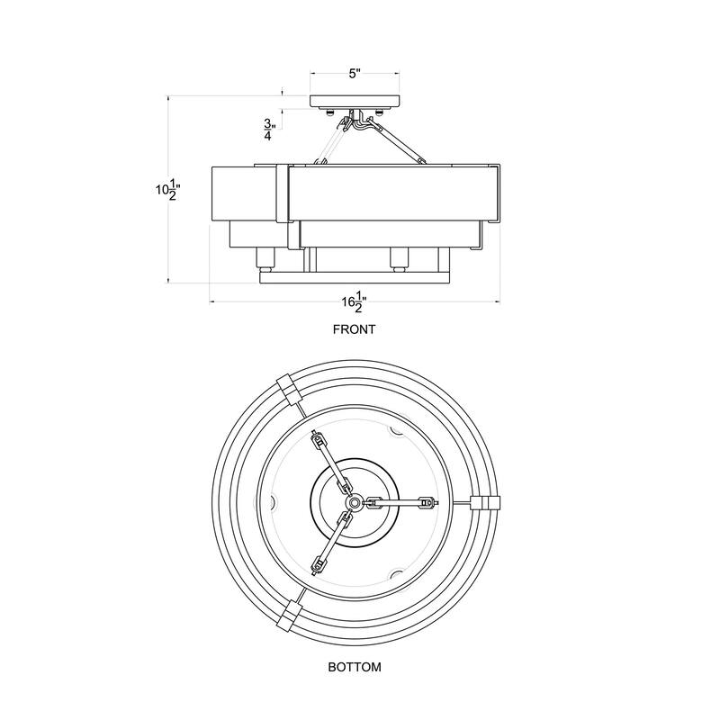 Varaluz Blonde Moment 3-Light Semi-Flush Ceiling Light - Matte Black/Honey/Medium Oak