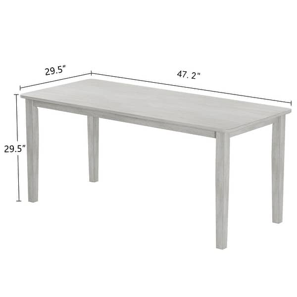 47 Inch Modern Wood Dining Table Solid Wood Rectangular Dining Table ...