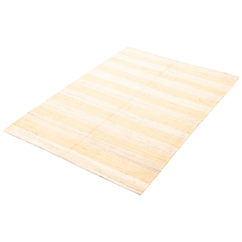 ECARPETGALLERY Flat-Weave Boho Beige Wool Kilim - 4'11 x 7'3