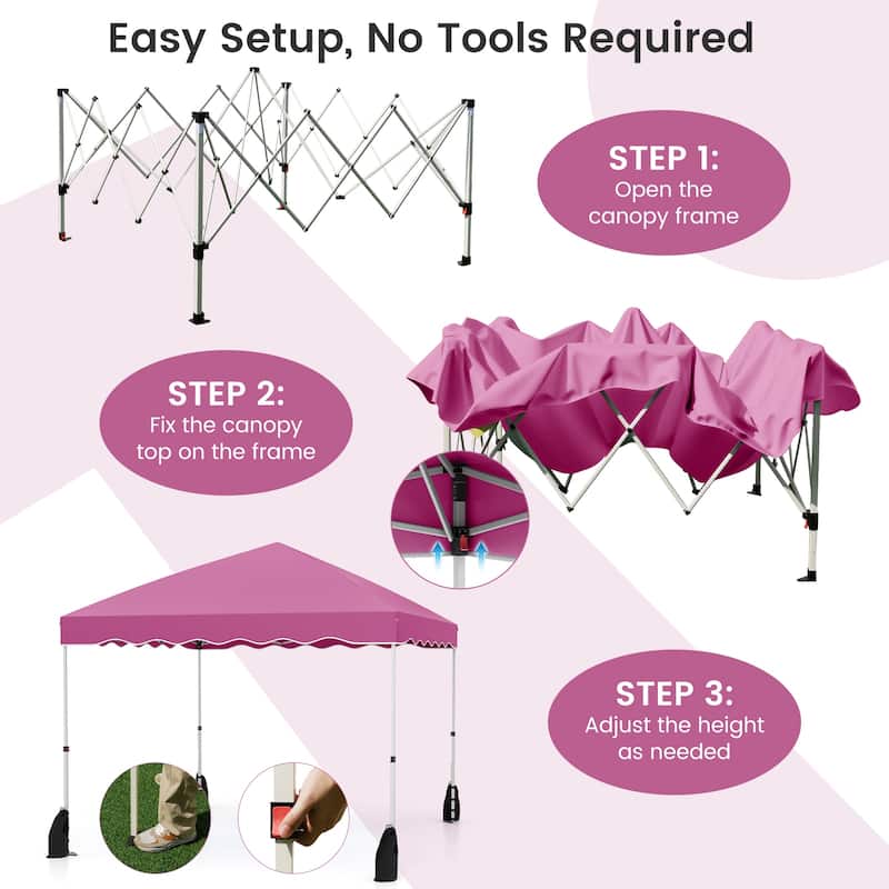 Gymax 10 X 10 FT Pop up Canopy Tent Portable Foldable Patio Shelter w/