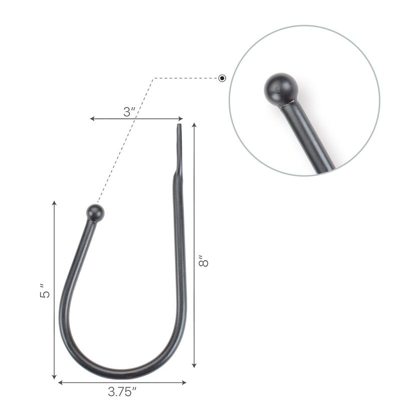2 Pcs Curtain Holdback for Curtains Wall Mounted Metal Drapery Hook for Door Window Treatment- By Deco Window