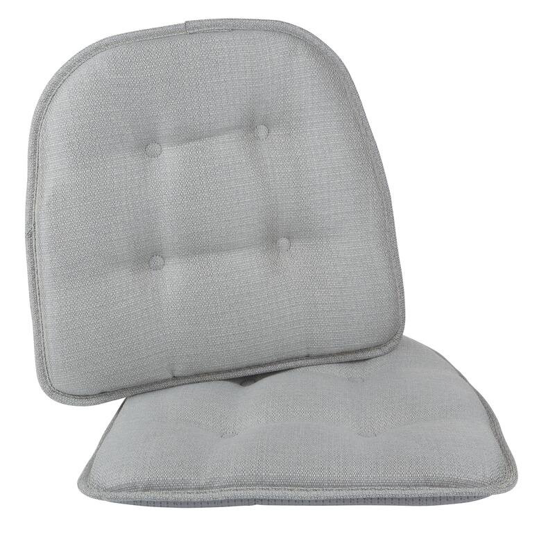 Klear Vu Non-Slip 15" x 16" Omega Tufted Dining Chair Cushion Set - Grey - Set of 2
