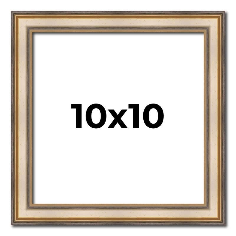 10x10 Frame Gold Solid Wood Shadow Box Width 1.5 Inches | Interior Frame Depth 2 3/8 Inches