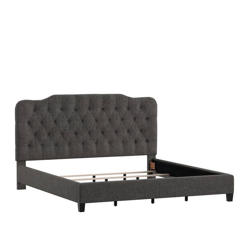 Ginny Adjustable Diamond-tufted Camel Back Bed by iNSPIRE Q Classic