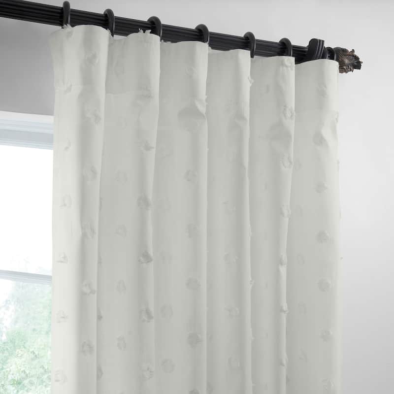 Exclusive Fabrics Geometric Cotton Craft Rod Pocket Sheer Curtains For Bedroom & Living Room Curtains Pair (2 Panels)