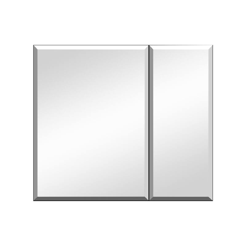 30x26 inch Double door mirror Aluminum medicine cabinet Surface Mount or Recessed Bathroom