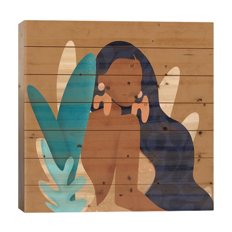 In Bloom Square Print On Wood by Reyna Noriega - Multi-Color - 26x26x1.5