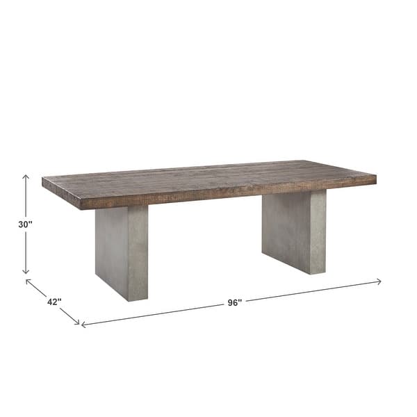 Blake Reclaimed Wood and Concrete Dining Table by iNSPIRE Q Artisan - Brown