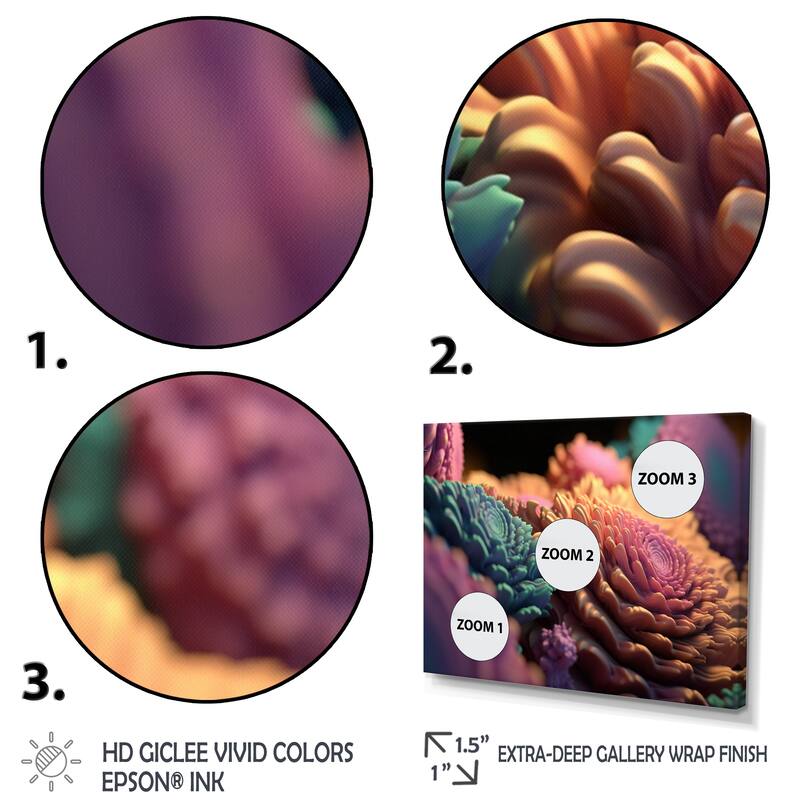 Designart "Pastel Fractal Simplicity VI" Modern Geometric Canvas Wall Art