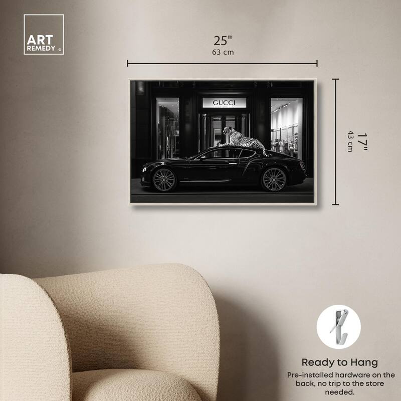 Cheetah and Sports Car Store Canvas by Art Remedy