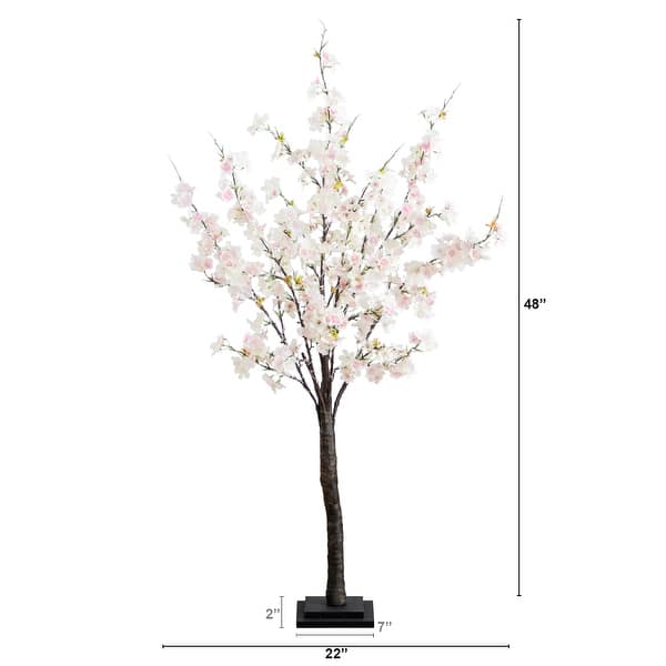 Pre-Lit Cherry Blossom Artificial Tree - 4' - Warm White LED Lights