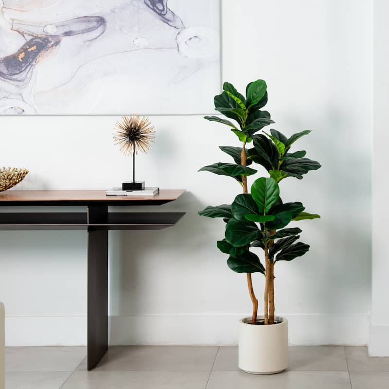 Fiddle Leaf Artificial Potted Tree - 4'