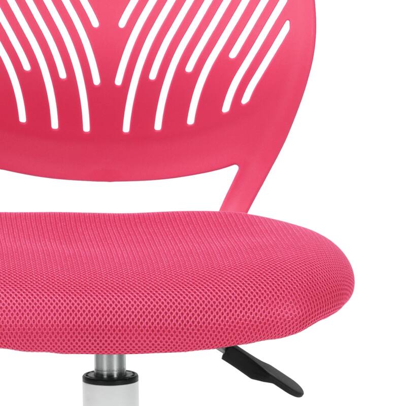 HomyLin Armless Swivel Kids Desk Chair with Mesh Padded Seating