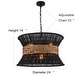 preview thumbnail 14 of 15, Umber 4-Light Modern Natural Rattan Pendant Ceiling Fixture Coastal Nautical Chandelier