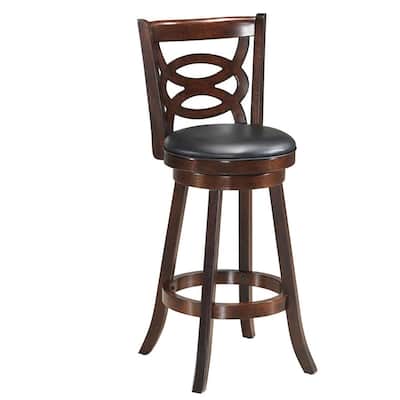Counter Height Upholstered Espresso Swivel Dining Chair-29" - 17.5" x 19" x 38"