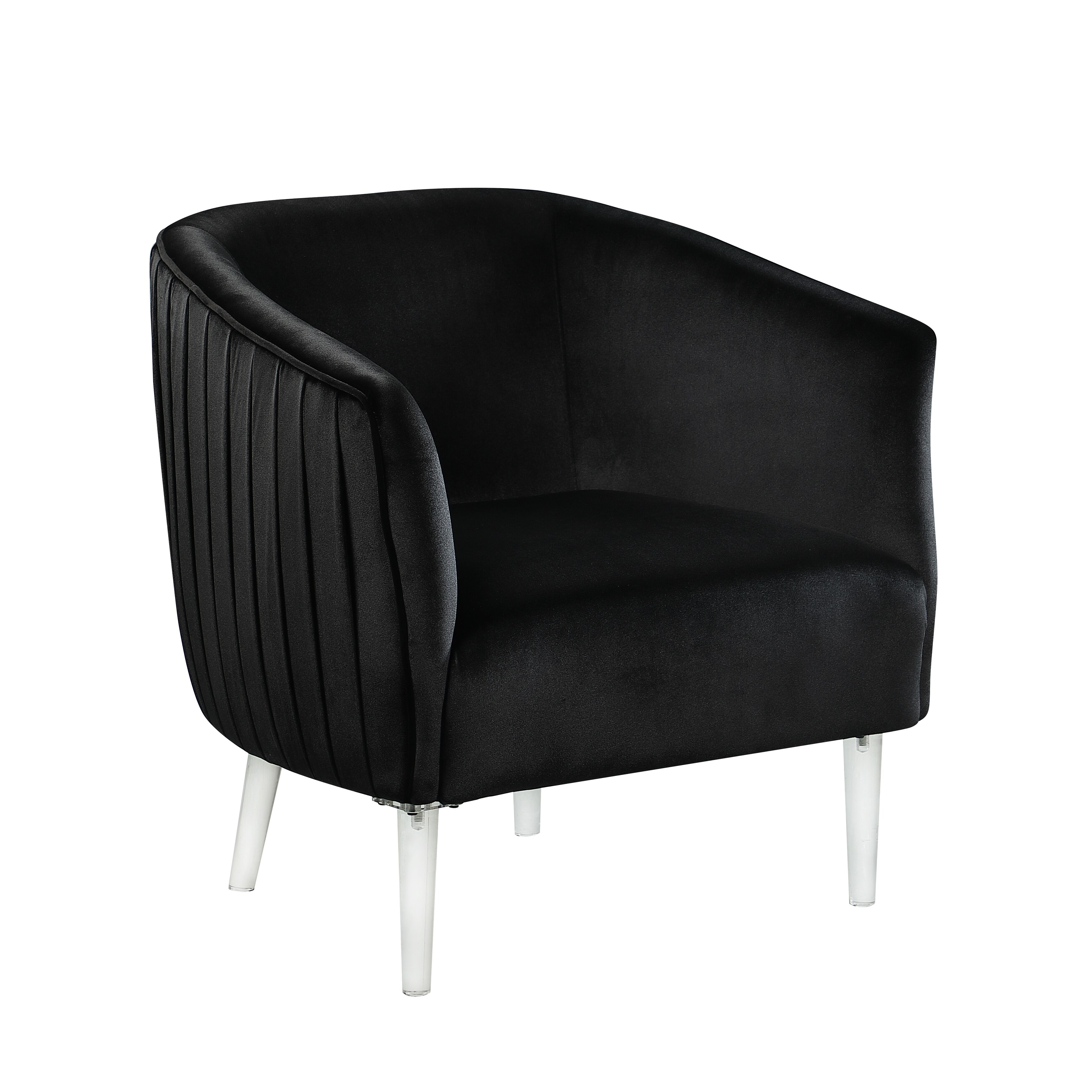 Velvet Riley Barrel Arm Accent Chair Corvus Riley Curved Back