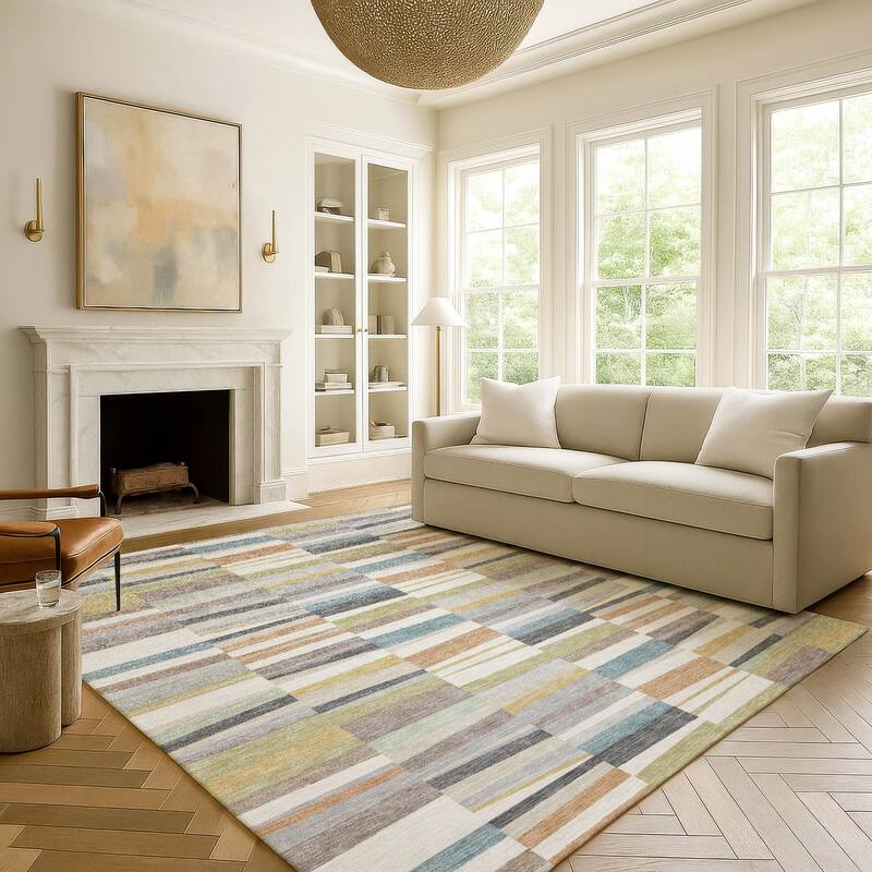 Machine Washable Indoor/ Outdoor Modern Antonito Chantille Rug