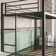 preview thumbnail 5 of 4, Metal Heavy Duty Twin Bunk Bed with Slatted Support Black