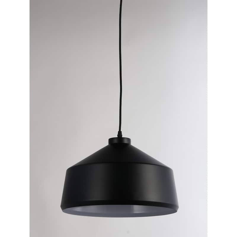 Modern Pendant Light - City Sleek Design, Adjustable Height, Black Finish - 12