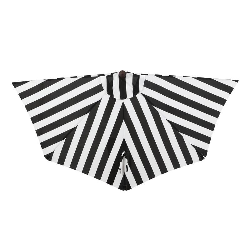9ft Half Market Umbrella, Scalloped, Crank, Tilt, UV, by JONATHAN Y