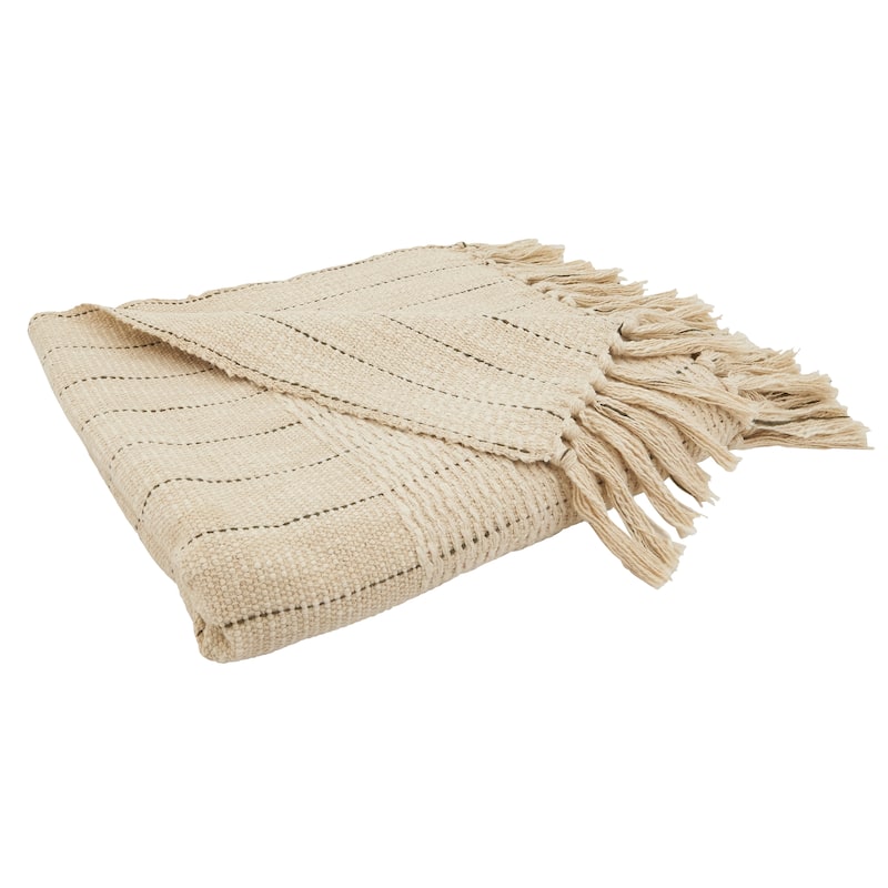 Striped Haven Fringe Throw Blanket