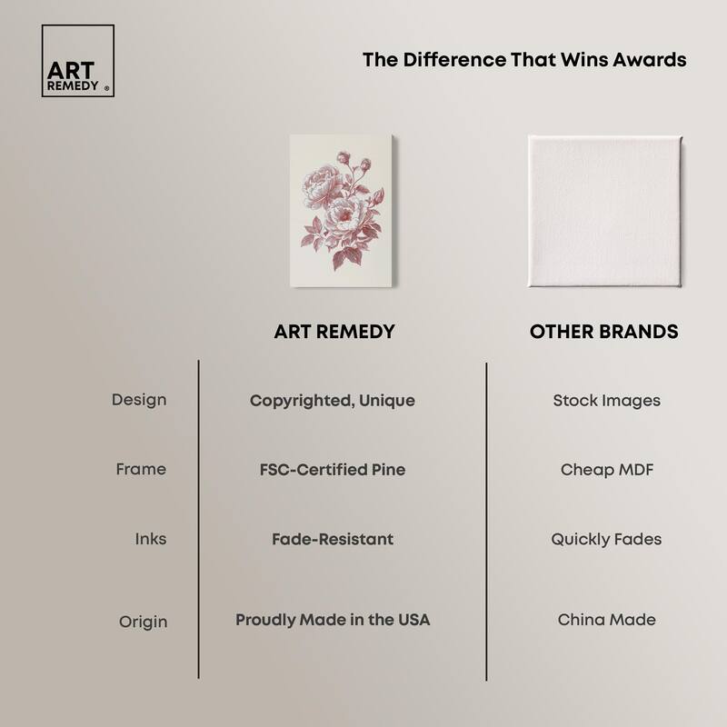 Breezy Red Pencil Blooms Canvas by Art Remedy, Gallery Wrapped