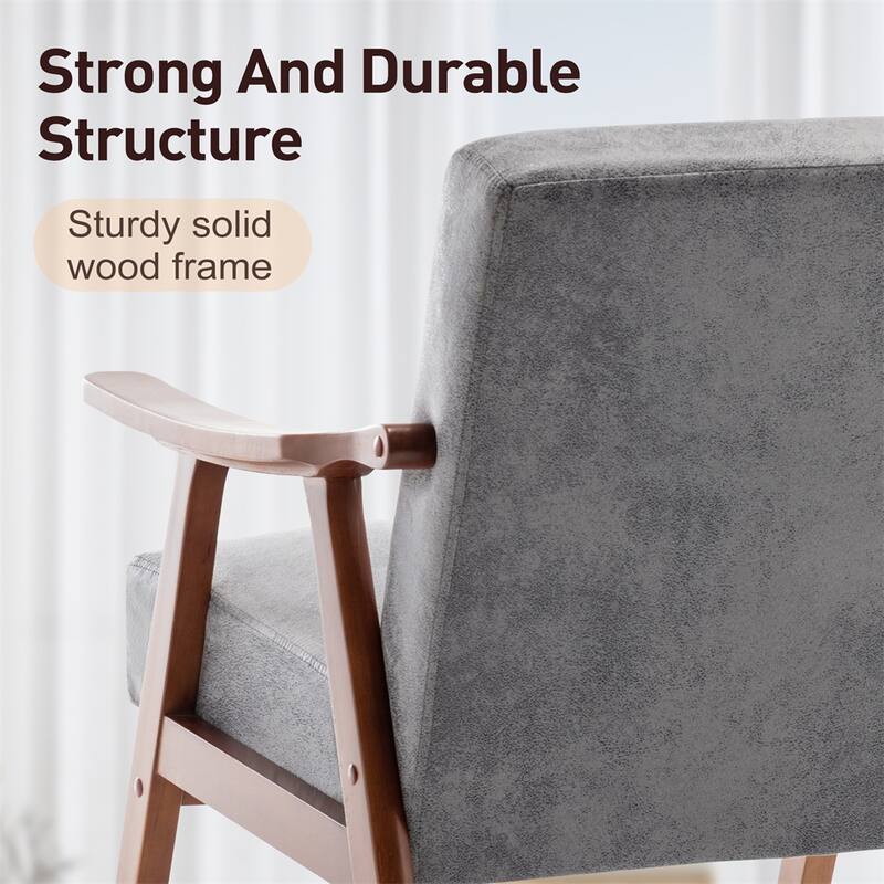 Mid-Century Modern Chair,Solid Wood Frame, Accent Chair