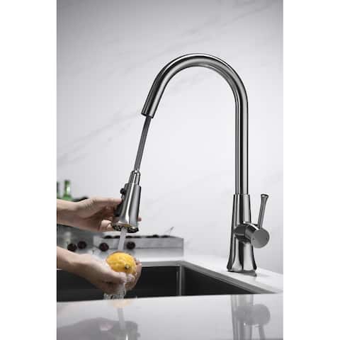 Single Handle Pull-out Kitchen Faucet Brushed Nickel