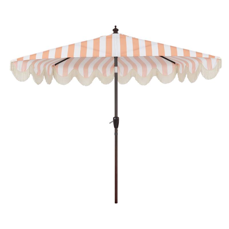 9ft Half Market Umbrella, Scalloped, Crank, Tilt, UV, by JONATHAN Y