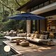 preview thumbnail 29 of 30, MAISON ARTS 6-Pieces Outdoor Dining Sets, 37" Square Metal Bistro Table with Umbrella Hole and 4 Rattan Garden Chairs