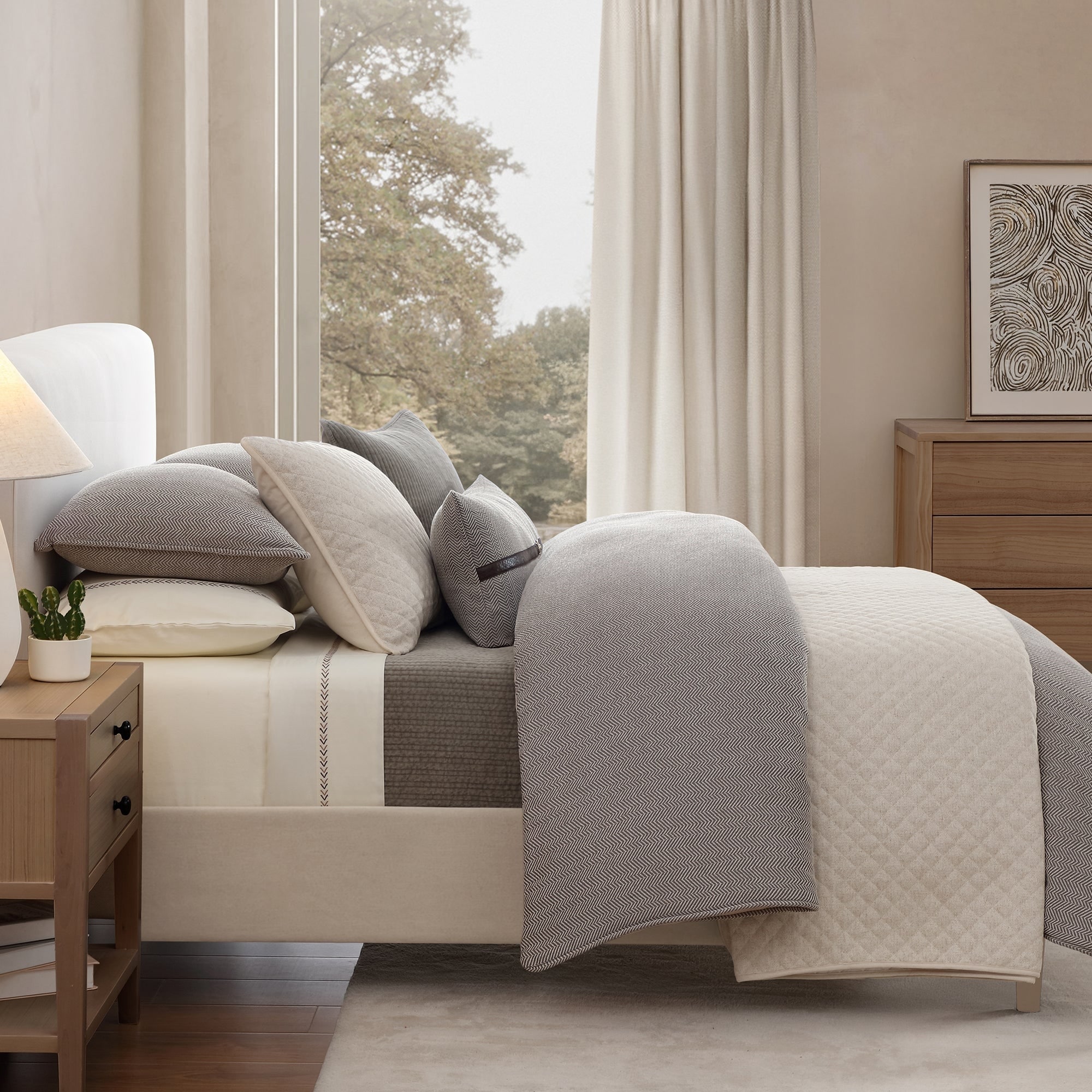 HiEnd Accents Timeless Classic Chenille Herringbone 3 Piece Duvet Cover Set