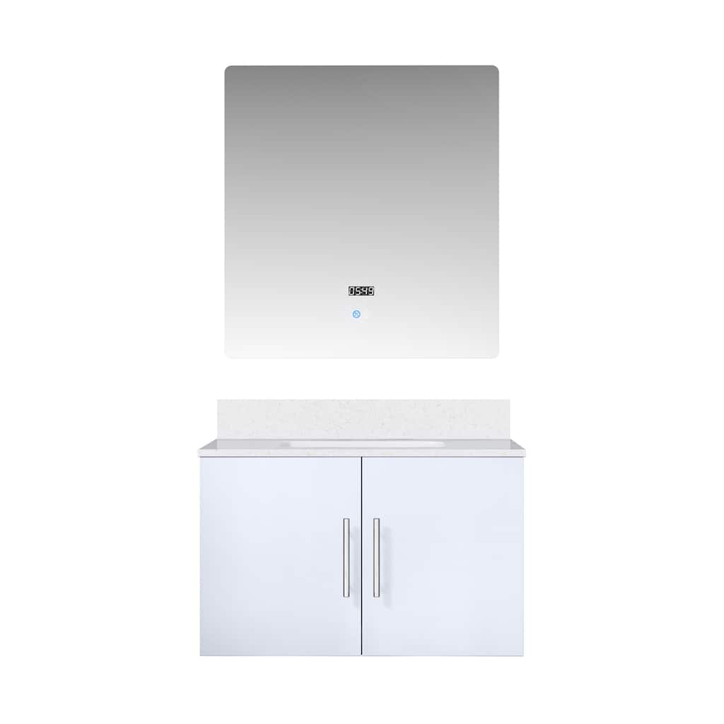 30-Inch Bathroom Vanity with Marble Top, Soft Close Storage, and 30" x 32" Mirror Included