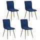 preview thumbnail 25 of 52, Carson Carrington Upholstered Dining Chair Golden Leg (Set of 4) Blue