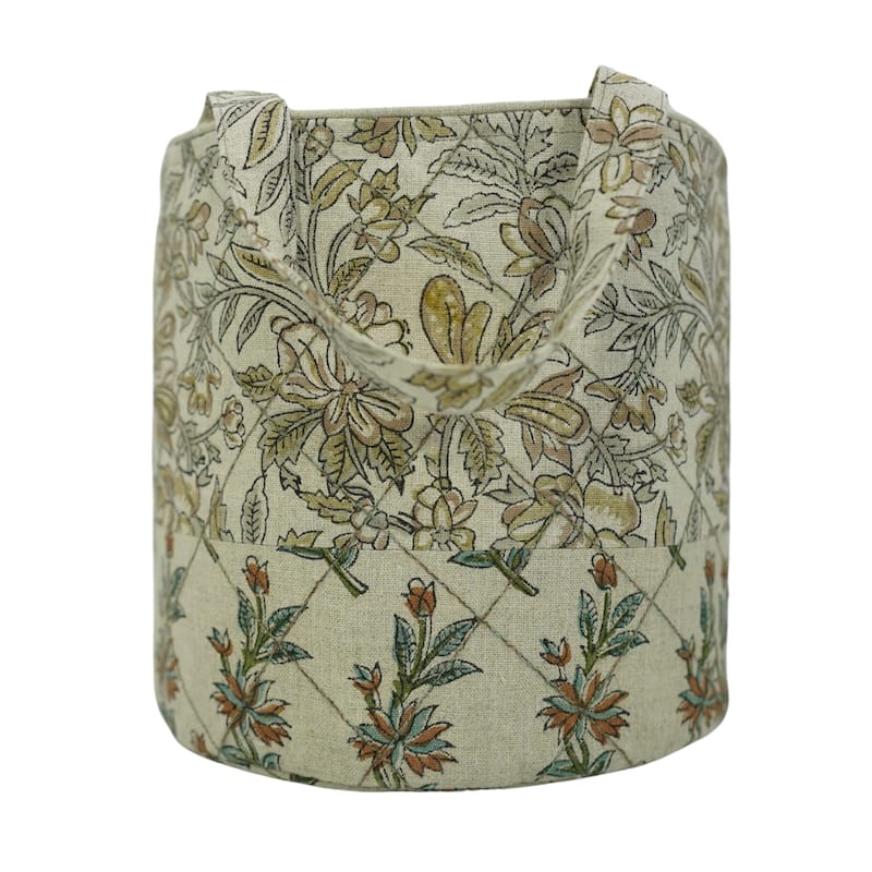 Fabdivine Handmade Floral Room Décor Nursery Storage Basket
