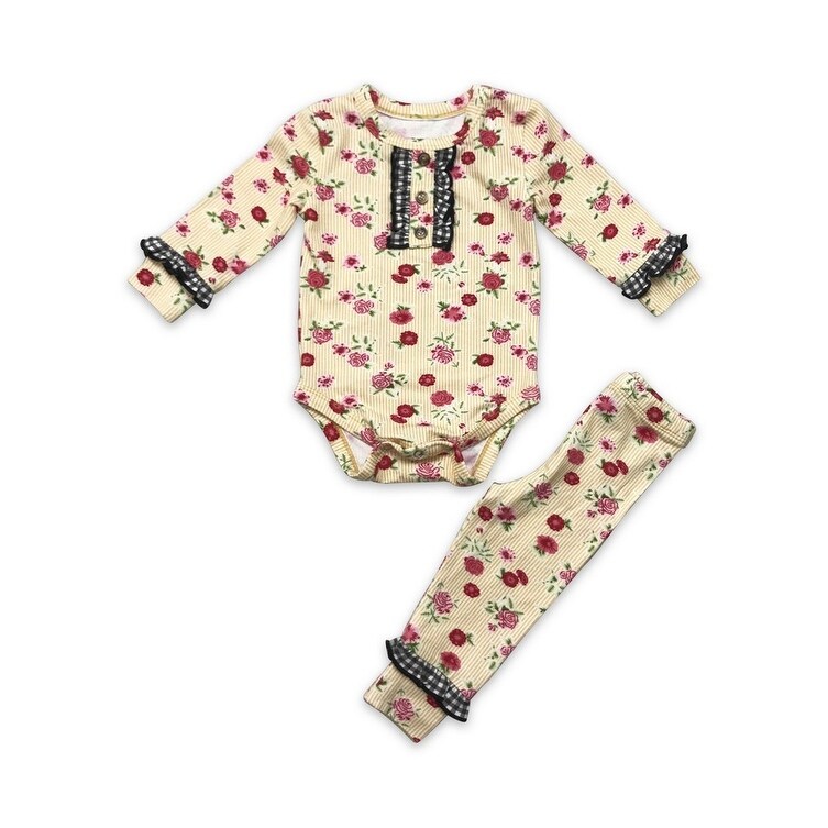 Shop Mustard Pie Baby Girls Red Strawberry Fields Bodysuit Pant