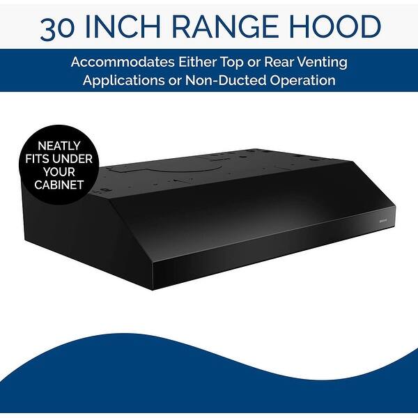 BroanNuTone 30inch 4Way Convertible Range Hood (Black