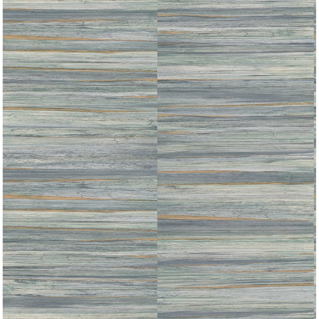 Advantage Rowan Blue Faux Grasscloth Wallpaper