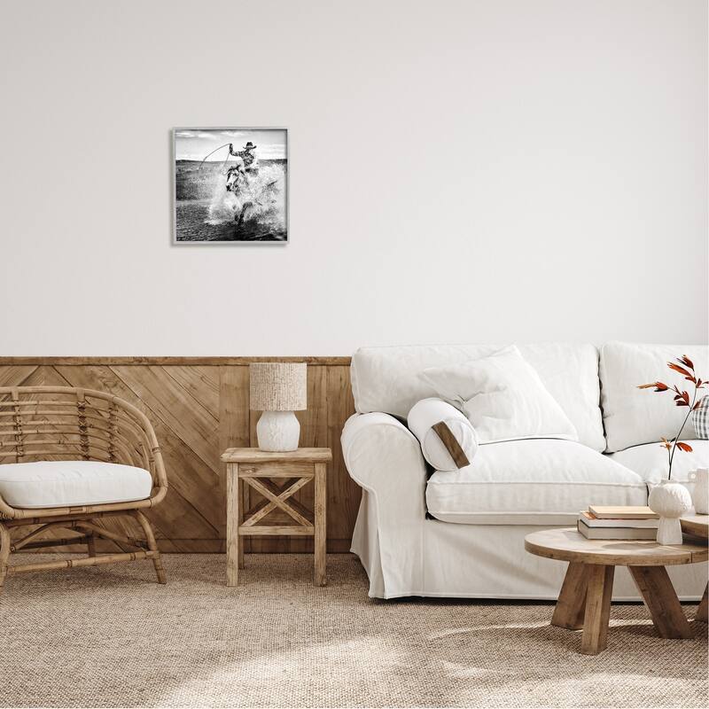 Stupell Ropin' Time Cowboy Framed Giclee Art Design by PBurchettePhoto