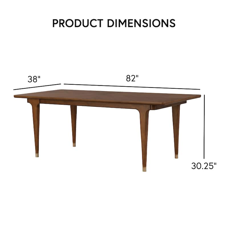 Furniture of America Forma Mid-Century Modern Walnut Solid Wood Dining Table