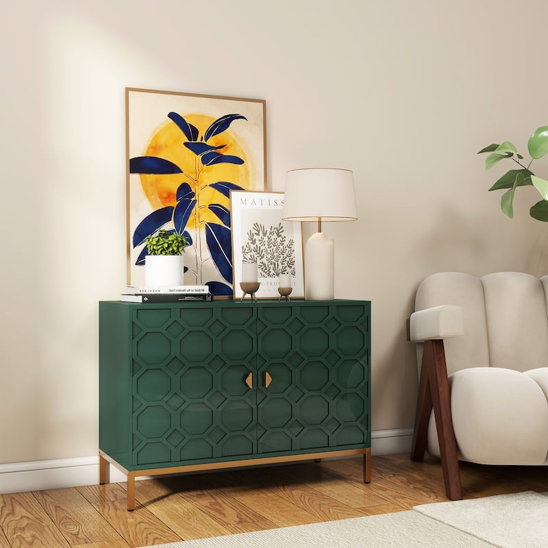 2 Door Accent Cabinet - Green