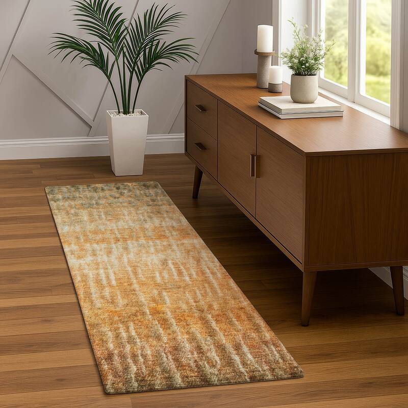 Machine Washable Indoor/ Outdoor Contemporary Ombre Chantille Rug