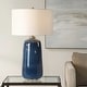 preview thumbnail 2 of 3, Uttermost Brae Blue Glaze Table Lamp - N/A